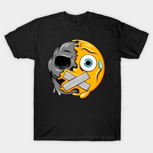 Bandage Mouth Zombie Emoji T-Shirt